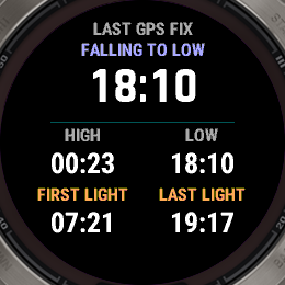 Main screen on a fēnix 7 Pro